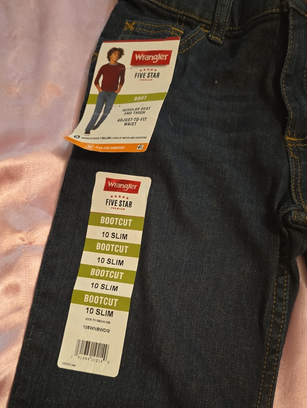 Wrangler Five Star Men's Bootcut Jeans in Dark Blue Denim